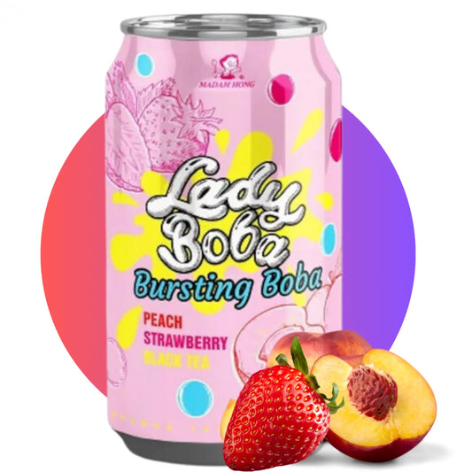 LADY BOBA persiku un zemeņu tēja 320ml