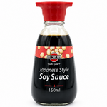 Soy sauce product photo with added white space padding on left and right