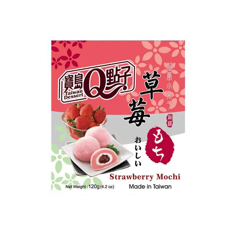 Q-Brand Mochi Strawberry 120g/ Q-Brand zemeņu moči 120g (TAIVĀNA)