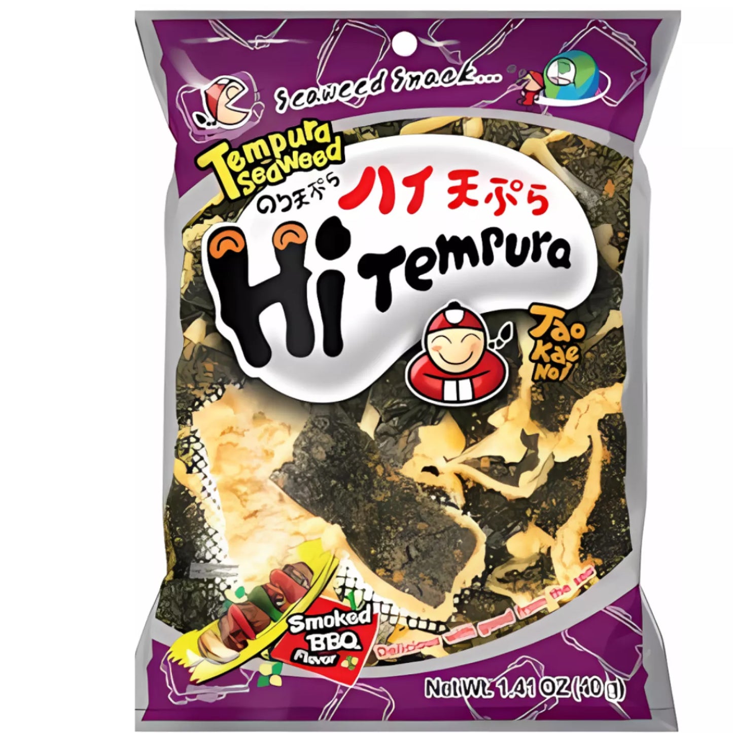 TAOKAENOI Smoked BBQ Tempura Seaweed 40g/ TAOKAENOI kūpinātas BBQ Tempura jūraszāles 40g